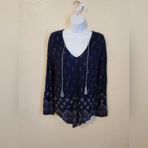 Lucky Brand Bohemian Blouse Navy Size Small ☆NWOT☆ - Picture 8 of 8